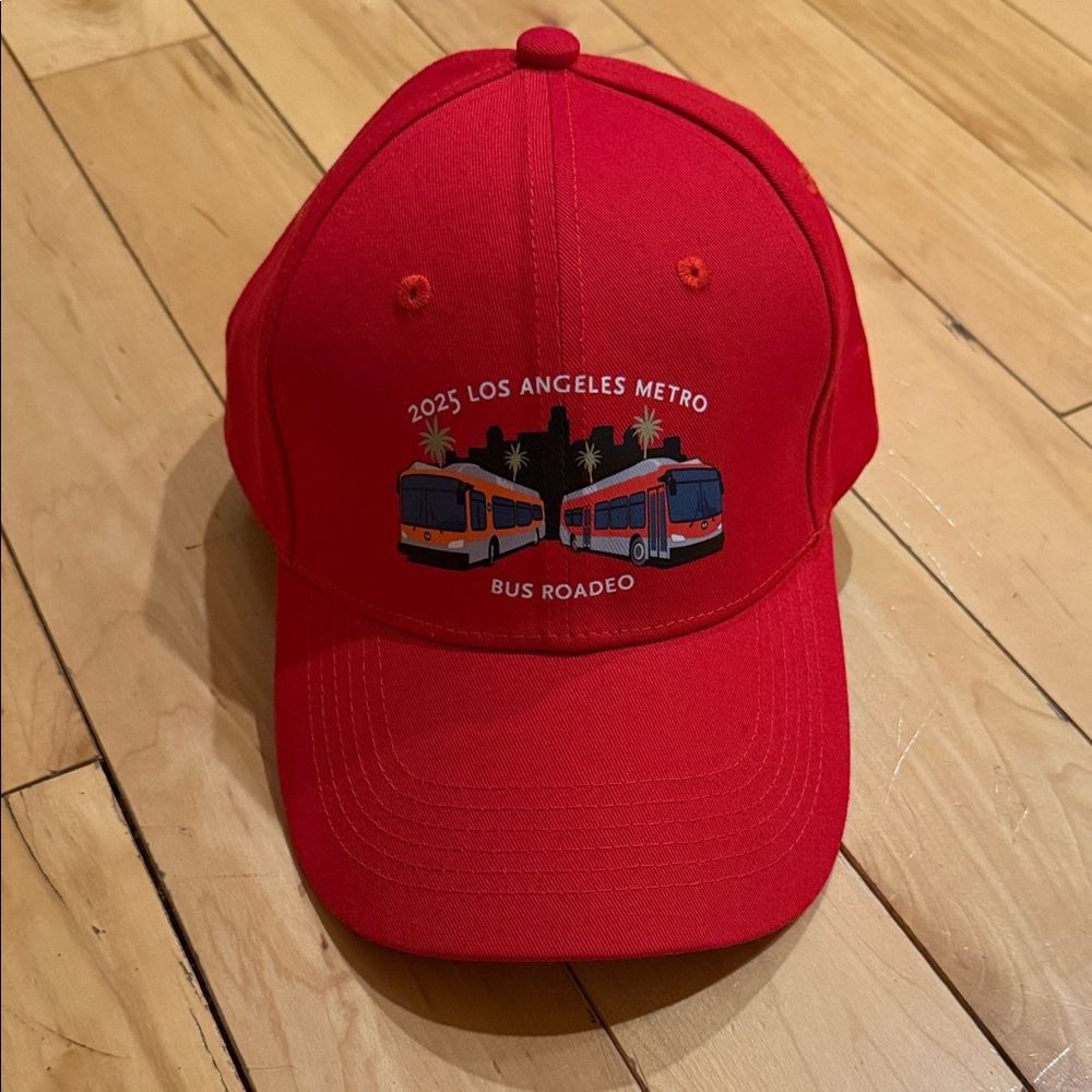 Red Los Angeles Metro Bus Roadeo Cap